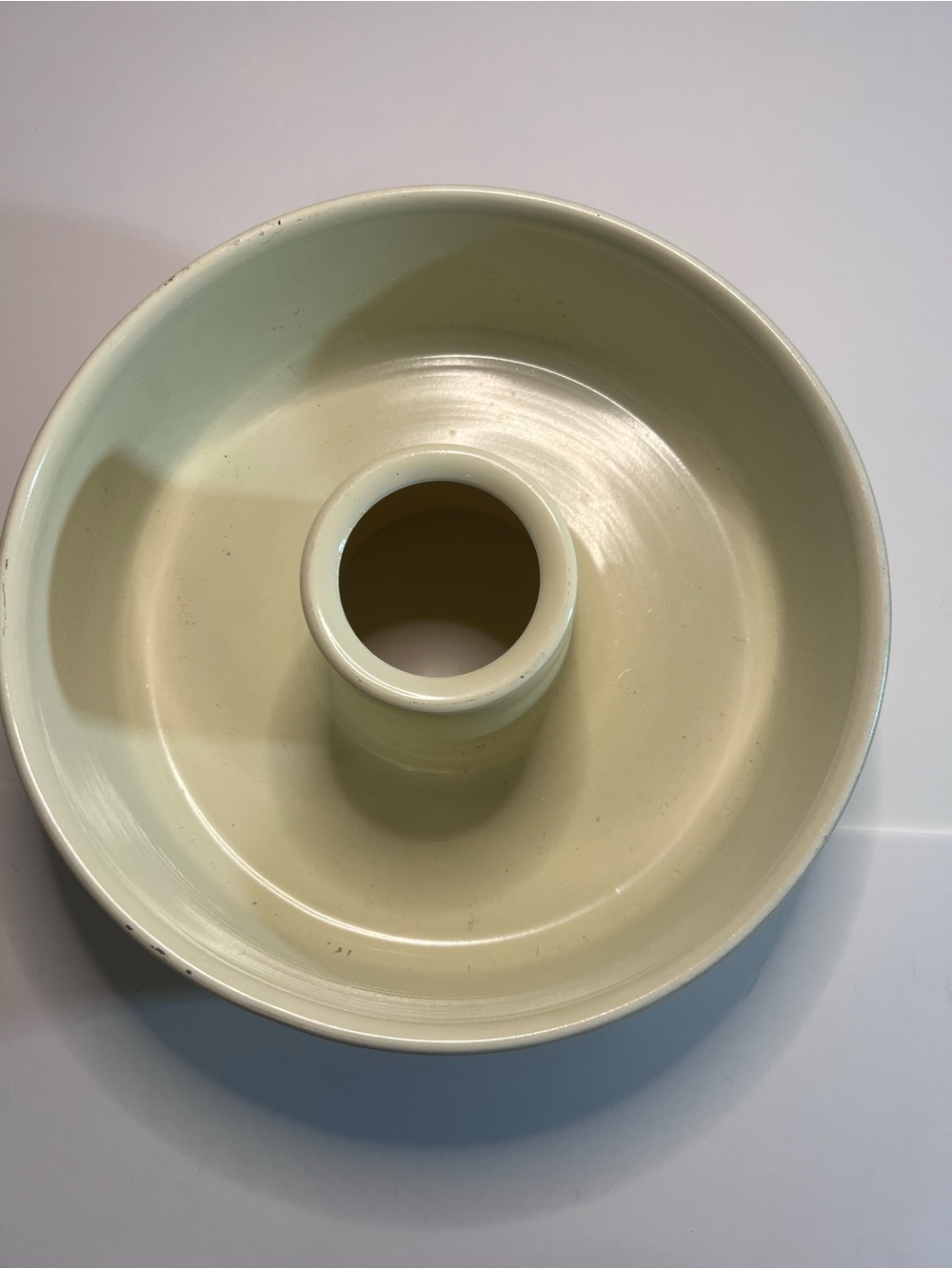 Cream Ceramic Tube Cake Pan - Neutral Bakeware